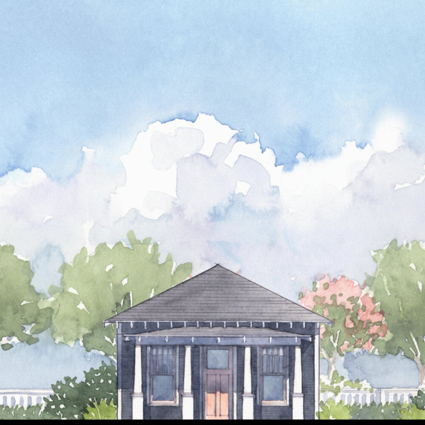 Illustration of a small house with front porch