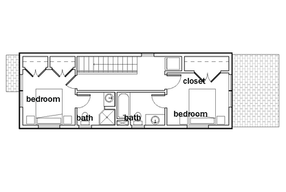 Floor plan of the second story of a building with labeled rooms and dimensions, featuring the branding of KUA