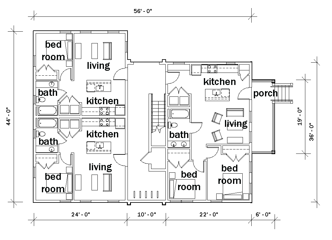 Floor plan of the first story of a building with two levels, labeled '1st Floor Plan' 