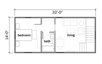 Floor plan of a two-story building with garage and detailed measurements.
