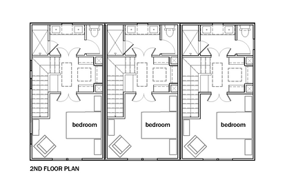 Architectural floor plans for Trillium 3 Plex (Hopewell), showing 2nd floor layout